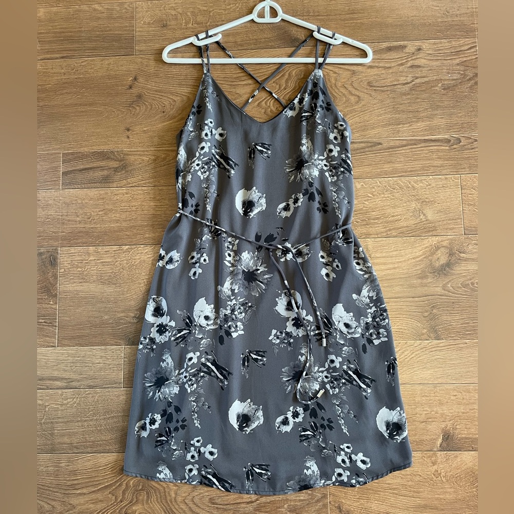Maurices Gray & Black Floral Dress: Size XS